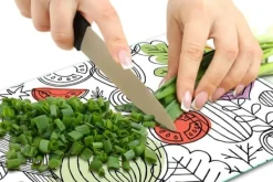 SKÆREBRÆT I GLAS 52x40 GRØNTSAGER Hot