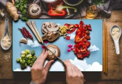 SKÆREBRÆT I GLAS 52x30 HJERTE Sale