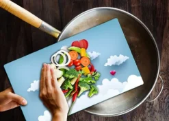 SKÆREBRÆT I GLAS 52x30 HJERTE Sale