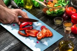 SKÆREBRÆT I GLAS 52x30 HJERTE Sale