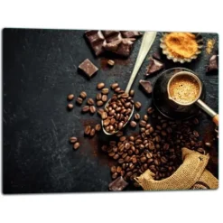 SKÆREBRÆT I GLAS 52x40 KAFFE Clearance