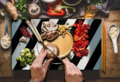 SKÆREBRÆT I GLAS 52x30 KAFFE Discount