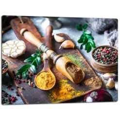 Skærebrætter>SKÆREBRÆT I GLAS 52x40 KRYDDERIER