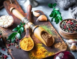 Skærebrætter>SKÆREBRÆT I GLAS 52x40 KRYDDERIER