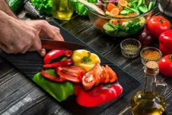 SKÆREBRÆT I GLAS 52x30 PEBERFRUGTER Outlet