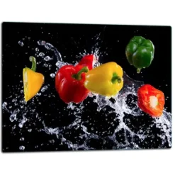 SKÆREBRÆT I GLAS 52x40 PEBERFRUGTER Outlet