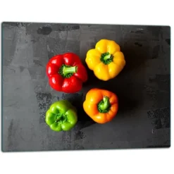 Skærebrætter>SKÆREBRÆT I GLAS 52x40 PEBERFRUGTER