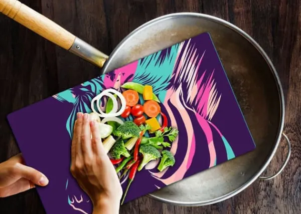 Skeer & Skovle>SKÆREBRÆT I GLAS 52x30 ZEBRA