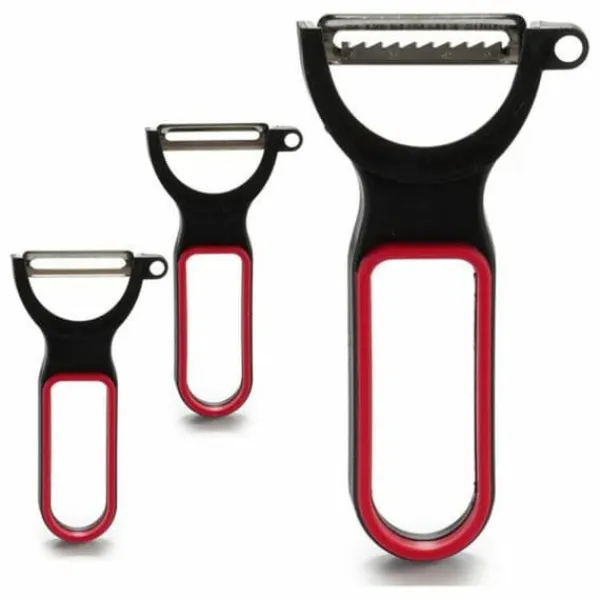 Madskrællere & Udkernere>Skræller-sæt Sort Rød Stål Naturgummi polypropylen 11 x 17,5 x 4,5 cm 13 x 4,5 x 7 cm