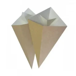 Madopbevaringsposer>Små papirposer med kegleform og plads til DIP 15,5 x 26 cm, 100 stk.