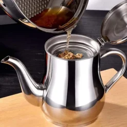 Smøreapparat i rustfrit stål med filtersi, oliesi, olivenoliedispenser med støvtæt låg Online