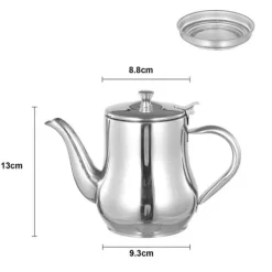 Smøreapparat i rustfrit stål med filtersi, oliesi, olivenoliedispenser med støvtæt låg Online