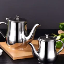 Smøreapparat i rustfrit stål med filtersi, oliesi, olivenoliedispenser med støvtæt låg Online