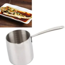 Smørvarmerpotte med hurtig varmeledning, tre lag, rustfrit stål smørvarmer med præcis skala, hul 900 ml New