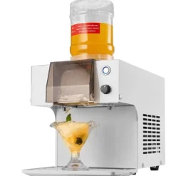 Snefnug-ismaskine - Elektrisk Ismaskine - Kapacitet 60 kg/24 t - Rustfri Stålklinge - Tank 1,8 l - Hurtig Forkøling 90 s - Til Hjem og Små Fester Discount