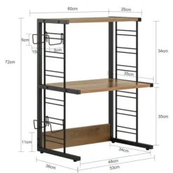 SoBuy Mikrovågsugn hylla med krokar, Kökshylla, hylla till mikrovågsugn,KCR08-PF Online