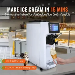 Ismaskine>Soft Serve Ismaskine 10L/H kapacitet, Enkel Smag, Bordmodel - perfekt til dessertglæde!