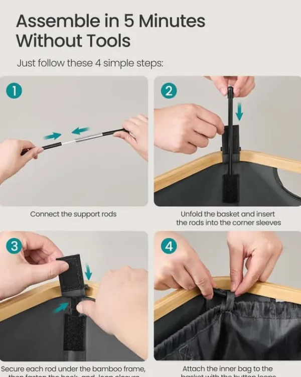 SONGMICS Opbevaringsbeholder til pantflasker 95 L skifergrå-naturbeige Hot