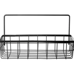 Opbevaringskroge & Hylder>Sort metal køkkenhylde, hængende på en skinne, RADKA, 30x10,5x17 cm