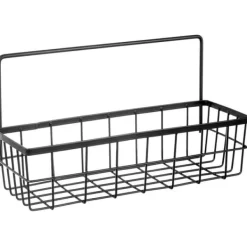 Opbevaringskroge & Hylder>Sort metal køkkenhylde, hængende på en skinne, RADKA, 30x10,5x17 cm