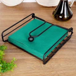 Sort metal servietholder 19x19,5 cm Hot