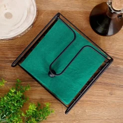 Sort metal servietholder 19x19,5 cm Hot