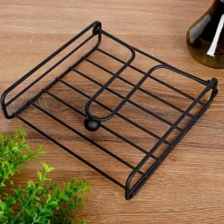 Sort metal servietholder 19x19,5 cm Hot