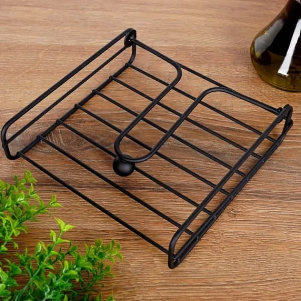 Sort metal servietholder 19x19,5 cm Hot