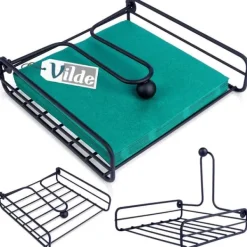 Sort metal servietholder 19x19,5 cm Hot