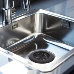 Sier>Sort stålvaskeventil 11,5 cm