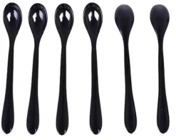 Sorte plastik dessertskeer 12 cm/25 stk. teskefulde Hot