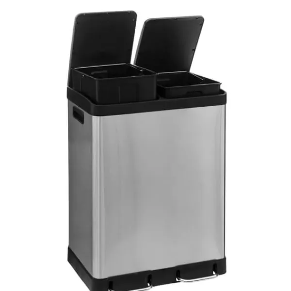 Sorteringsspand med 2 rum - Rustfrit stål Online