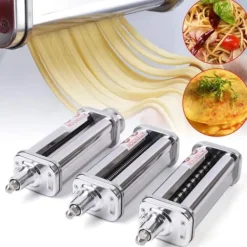 Pastamaskiner>Spaghetti Skærer, 430 Rustfrit Stål, 5,51 tommer Rulle, 8 Tykkelsesindstillinger, Egnet til Flere Pastatyper, Håndvask Anbefales