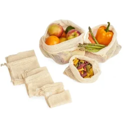 Spildfri bomuldsposer 6 stk. forskellige størrelser Sale