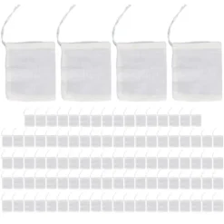 100st dragsko bomullspåsar 8cmx10cm Återanvändbart filter terester Miljövänlig tefilterpåse Hot