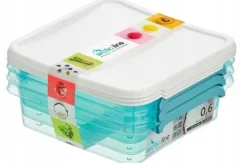 Beholdere Til Madopbevaring>Sæt med 3 0,6 L Arctic.line squre madbeholdere