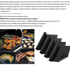 Sæt med 4 BBQ grillmåtter 40x30 cm non-stick PTFE måtter BRUNBESTE BB-3367 Discount