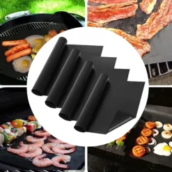 Sæt med 4 BBQ grillmåtter 40x30 cm non-stick PTFE måtter BRUNBESTE BB-3367 Discount