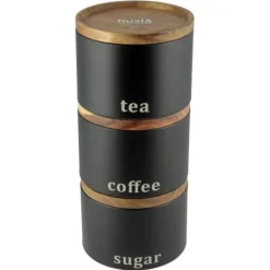 Sæt med 3 beholdere til opbevaring af kaffe, te, sukker Best