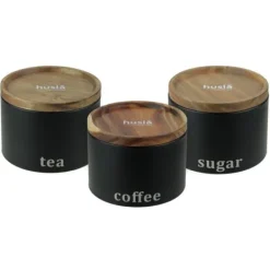 Sæt med 3 beholdere til opbevaring af kaffe, te, sukker Best