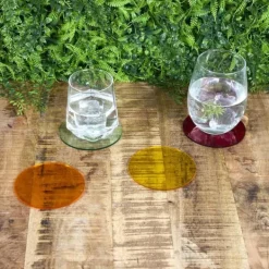 Sæt med 4 farvede GLASSKÆRKER 10 cm Online