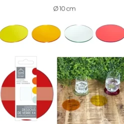 Sæt med 4 farvede GLASSKÆRKER 10 cm Online