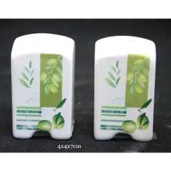 Salt- & Peberstrøere>Sæt med 2 keramiske krydderikrukker, OLIVE | DFC0851