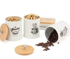 Beholdere Til Madopbevaring>SÆT MED 3 KØKKENBEHOLDERE OG SMØRFAD E-6058