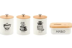 Beholdere Til Madopbevaring>SÆT MED 3 KØKKENBEHOLDERE OG SMØRFAD E-6058