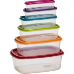 Beholdere Til Madopbevaring>Sæt med 6 rektangulære beholdere
