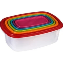 Beholdere Til Madopbevaring>Sæt med 6 rektangulære beholdere