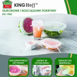 Skålelåg>Sæt med 6 strækbare silikonelåg KINGHOFF KH-1902