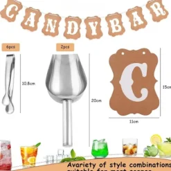 Skeer & Skovle>Sæt med 6 tænger og 2 spatler til ismaskiner, rustfrit stål