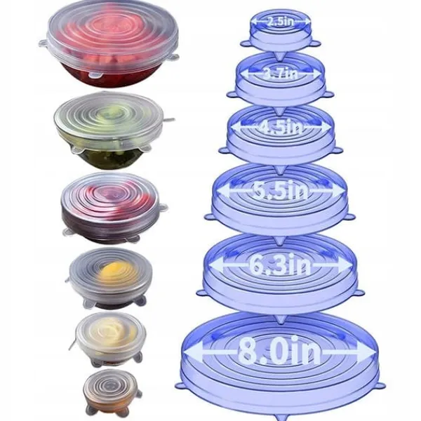 Skålelåg>Sæt med 6 universelle tallerkendæksler